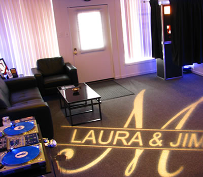 An aerial view of the show room inside our South Side DJ Studio. BPM Deejays is the home of the best Pittsburgh Wedding DJs.